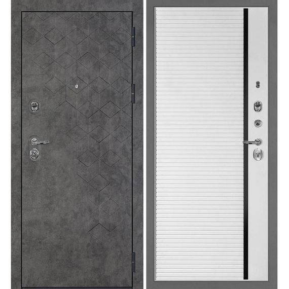 Входная дверь Тетра-126 панель фрезерованная PR-173 белая