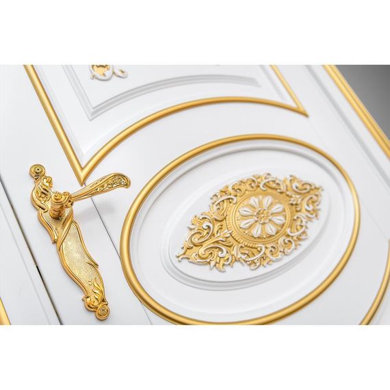 Дверь массив бука Лацио Ампир аворио патина золото глухая