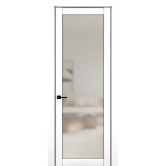 Фото межкомнатной двери керамик NC 2 снежный остеклённая