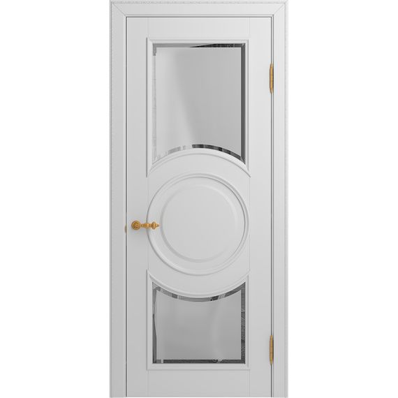 Межкомнатная дверь массив бука Viporte Лацио Амбиенте белая эмаль остекление 5