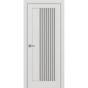 Межкомнатная дверь экошпон Турин 544.12 ясень серебристый остеклённая