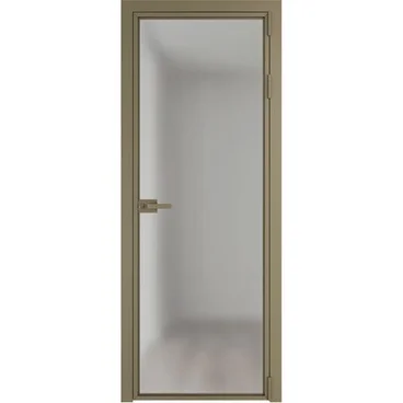 Алюминиевая межкомнатная дверь 1AХ шампань остеклённая