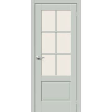 Межкомнатная дверь эмалит Прима-13.0.1 grey matt остеклённая