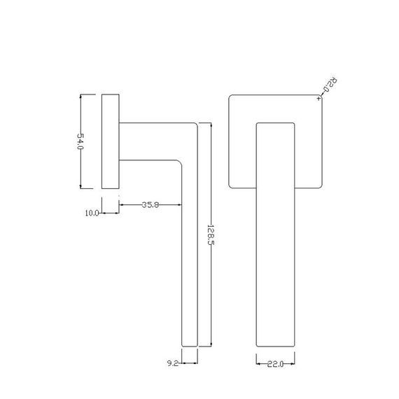 Размеры дверной ручки SKY ZN