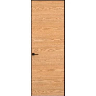 Скрытая дверь шпон дуба горизонт чёрная AL кромка открывание на себя