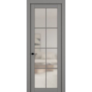 Межкомнатная дверь керамик NC 5 серый остеклённая