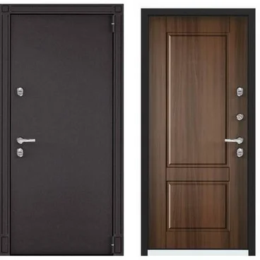 Входная стальная дверь Torex Snegir 55 MP букле коричневый ПВХ лесной орех S55-NC-1