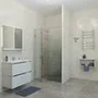 Душевая перегородка в нишу из двух полотен с дверью к стене ДС-3