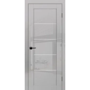 Межкомнатная дверь экошпон Profilo Porte G-15 агат глянец стекло сатинат белый