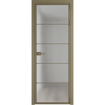 Алюминиевая межкомнатная дверь 5AX шампань остеклённая