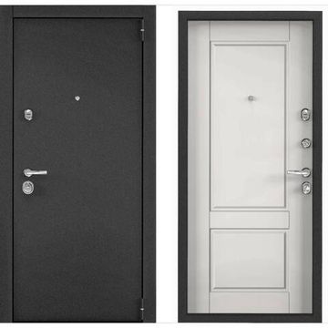 Входная дверь Super Omega 100 чёрный муар металлик SO-NC-1 СТ милк матовый