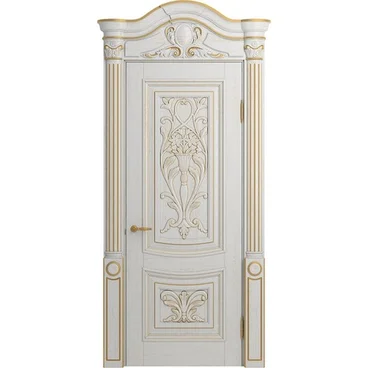 Дверь массив дуба Верона Ампир аворио патина золото глухая