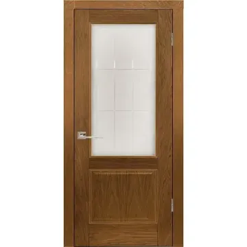 Межкомнатная дверь шпон Прованс 12 светлый орех со стеклом