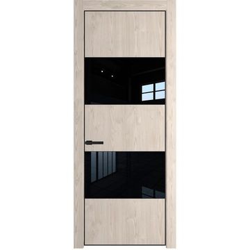 Межкомнатная дверь 22NA каштан светлый остеклённая