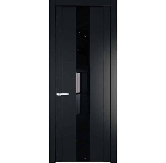 Межкомнатная дверь эмаль Profil Doors 1.9P блэк остеклённая