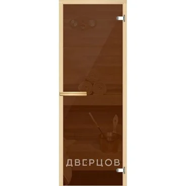 Дверь для сауны бронза тонированная ручка магнит