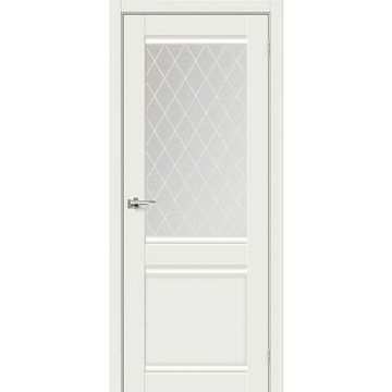 Межкомнатная дверь экошпон 1212 аляска остеклённая