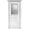 фото Межкомнатной двери эмаль Ofram Прайм белая остеклённая