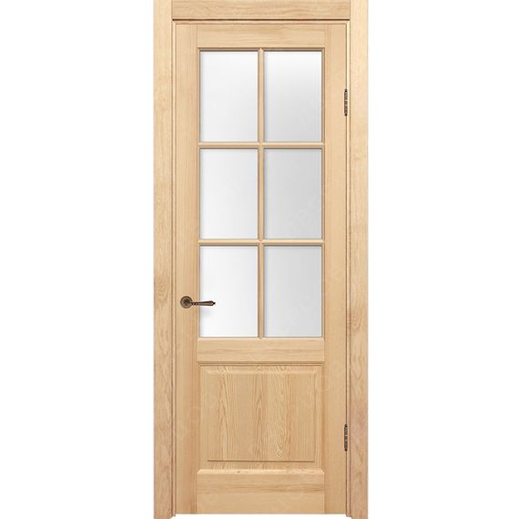 Фото межкомнатной двери массив сосны Ливорно под покраску остеклённая с решёткой