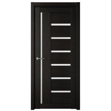 Межкомнатная дверь Мадрид эко-шпон тёмный кипарис со стеклом