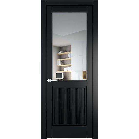 Межкомнатная дверь 2.2.2PM блэк остеклённая