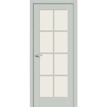 Межкомнатная дверь эмалит Прима-11.1 grey matt остеклённая