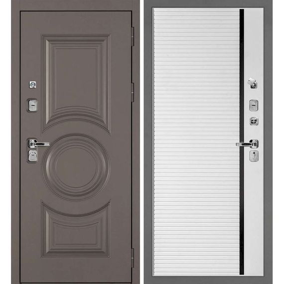 Входная дверь Плаза-177 панель фрезерованная PR-173 белая