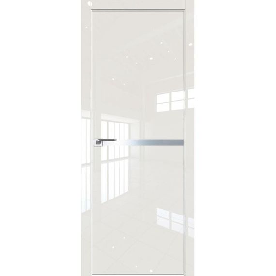 фотография глянцевой межкомнатной двери 11LK в цвете магнолия люкс кромка алюминиевая
