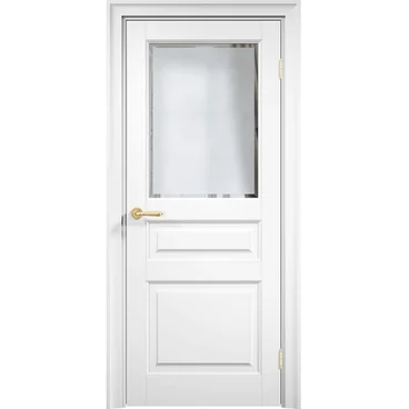 Межкомнатная дверь эмаль Дверцов Алькамо 3 RAL 9003 остеклённая
