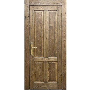 Входная дверь из массива дуба Авиано с сучками зелёное масло