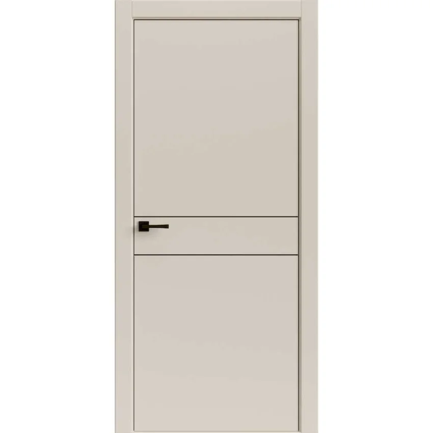 Межкомнатная дверь Light Geometry 4309 лофт бежевый кромка ABS чёрная глухая