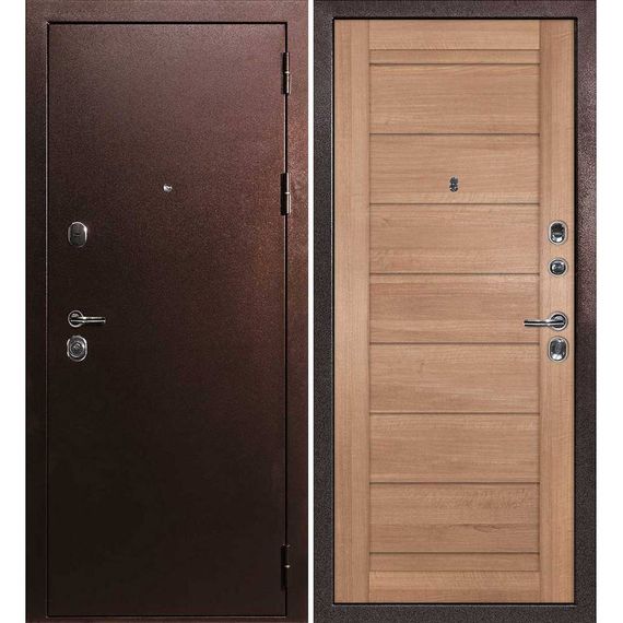 Входная дверь С-3 антик медь панель сборная миндаль