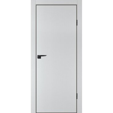 Межкомнатная дверь ПЭТ P-1 агат матовый кромка ABS черная