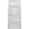 Межкомнатная дверь глянцевая Albero Прага глянец белый стекло матовое