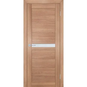 Межкомнатная дверь экошпон Мариам Техно-703 миндаль стекло сатинат белый