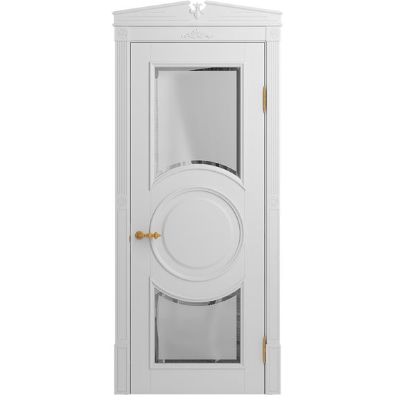 Межкомнатная дверь массив бука Viporte Лацио Амбиенте белая эмаль остекление 5