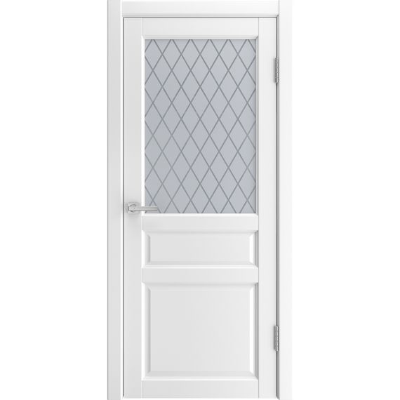 Фото двери экошпон Эмалит 3 белый со стеклом