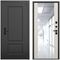 Входная дверь Шэбби чёрный силк панель зеркало Maxi силк грей