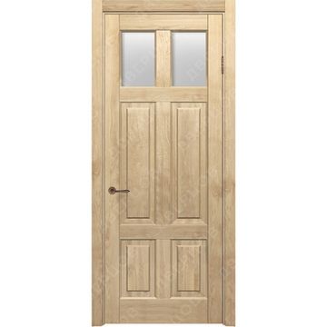 Межкомнатная дверь массив дуба без сучка Дверцов Граттери ПО-2-1 остеклённая
