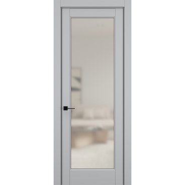 Межкомнатная дверь керамик SC 3 шеллак серый остеклённая