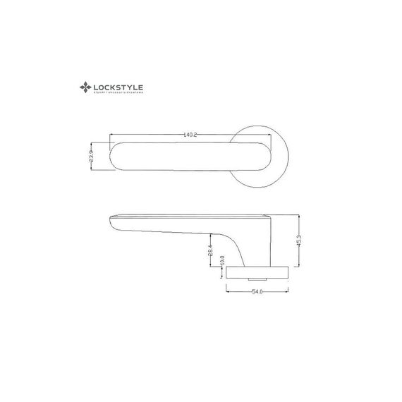 Размеры дверной ручки ELLIPSE ZR