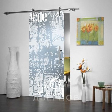 Стеклянная раздвижная дверь Лофт Графитти