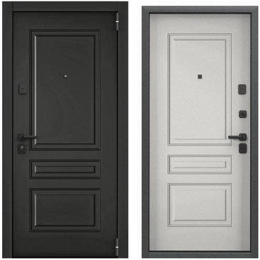 Входная стальная дверь Torex Super Omega PRO PP ПВХ чёрная шагрень OP-С3 ПВХ бьянко OP-С3