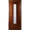 Фото белорусской шпонированной двери Классика в цвете орех со стеклом