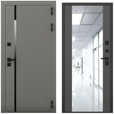 Входная дверь Пиано S антрацит силк панель зеркало Maxi