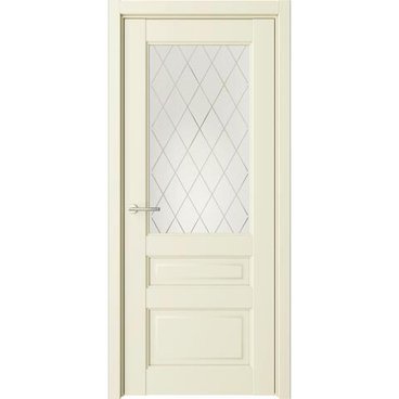 Межкомнатная дверь Эрмитаж 2 винил ваниль со стеклом