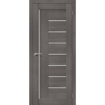 Межкомнатная дверь экошпон Порта-29 grey veralinga остеклённая