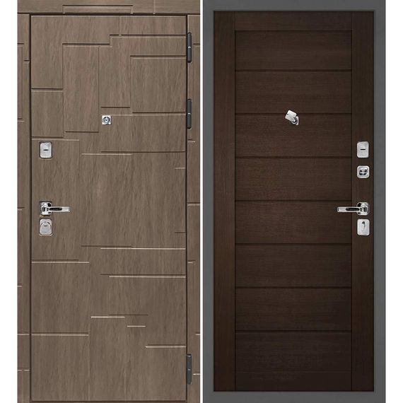 Входная дверь Домино дымчатая луна панель сборная венге