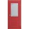 Фото двери Белли красная эмаль RAL 3028 со стеклом