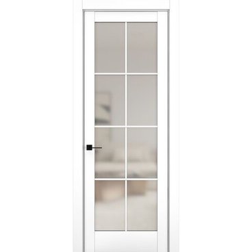 Межкомнатная дверь керамик NC 11 снежный остеклённая